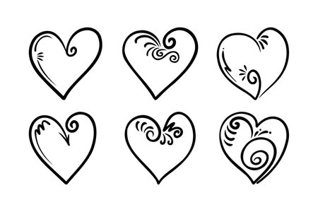 hand drawn symbol of love or heartのイラスト素材