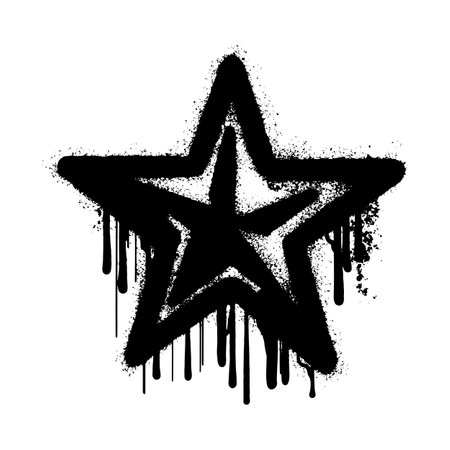 a star drawn with graffiti art on a white backgroundのイラスト素材