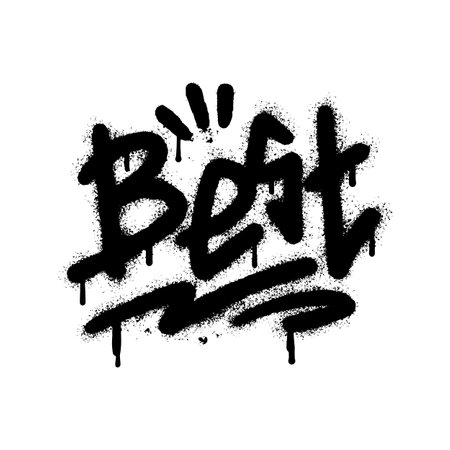 graffiti "BEST" sign sprayed in black over white, vector eps 10.のイラスト素材