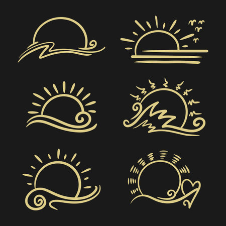 Hand drawn doodle sun. Design element. vector illustration.のイラスト素材