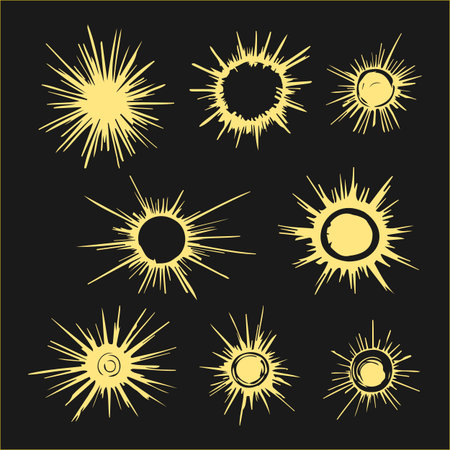 Hand drawn doodle sun. Design element. vector illustration.のイラスト素材