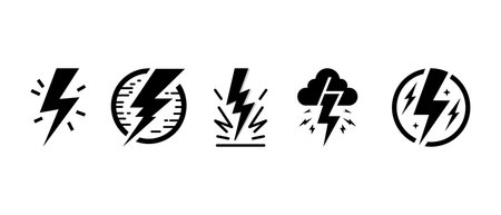 Hand drawn doodle electric lightning symbol sketch. thunder icon