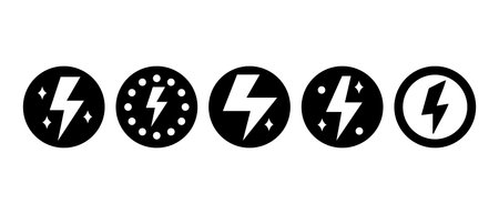 Creative collection of doodle lightning inside circle
