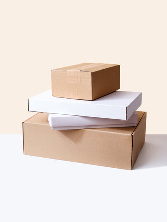 Stack of cardboard parcels