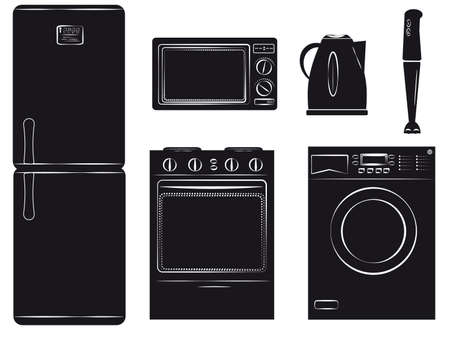 Household appliances on a white backgroundのイラスト素材
