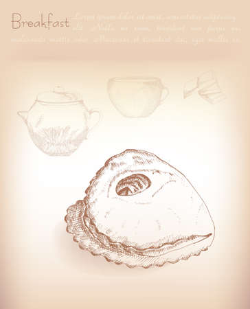 Food for breakfast, vector illustrationのイラスト素材