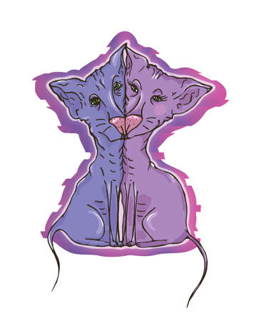 Two loving catsのイラスト素材