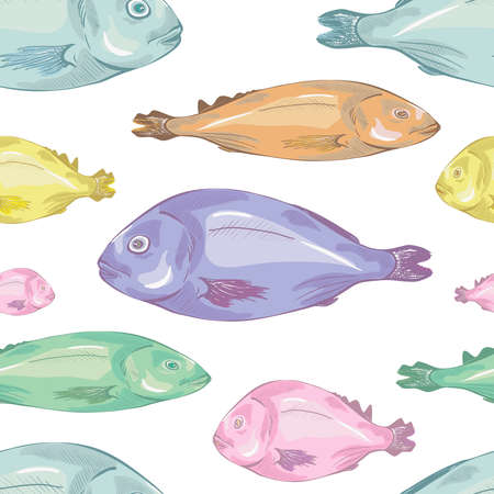 Seamless pattern with fishのイラスト素材
