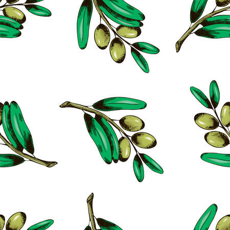 Pattern with olivesのイラスト素材