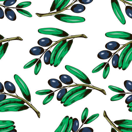 Beutifull seamless pattern with olivesのイラスト素材