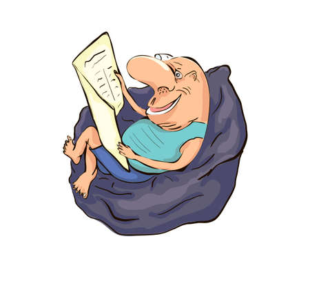 Man reading a newspaperのイラスト素材