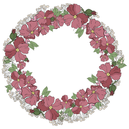 flower wreathのイラスト素材