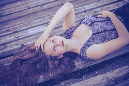 portrait of a beautiful young  girl  outdoors at the day time