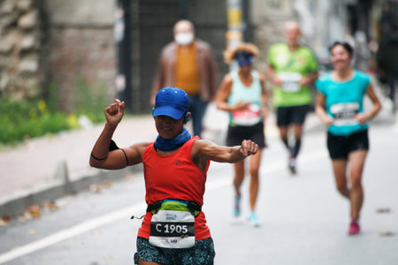 8-November-2021 Istanbul-Turkey: NKolay Istanbul Marathon 2020のeditorial素材