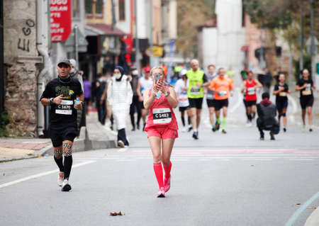 8-November-2021 Istanbul-Turkey: NKolay Istanbul Marathon 2020のeditorial素材