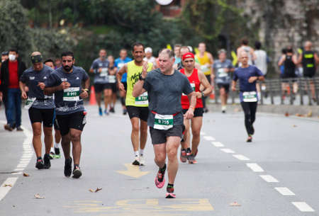 8-November-2021 Istanbul-Turkey: NKolay Istanbul Marathon 2020のeditorial素材