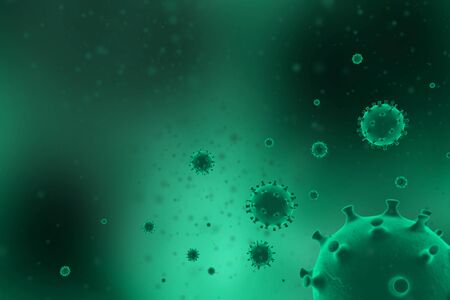 3D illustration of virus under a microscope. 3D rendering.