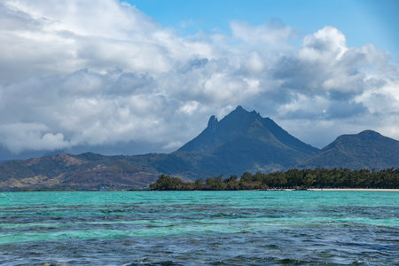 Beautiful view of the island of Mauritius. Mauritius is an island in the Indian Ocean.の写真素材
