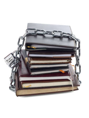 Notebook with a chainの写真素材