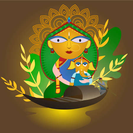 Indian bengali biggest festival Maa durga pujaの写真素材