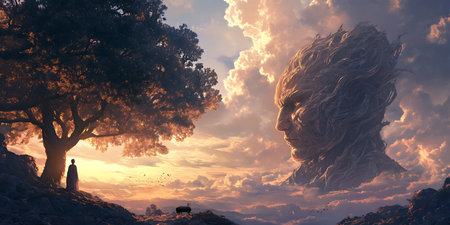 Giant Stone Face in the Cloudsの素材