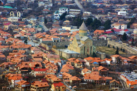 View to ancient city of Mtskheta from the Caucasus mountains         のeditorial素材