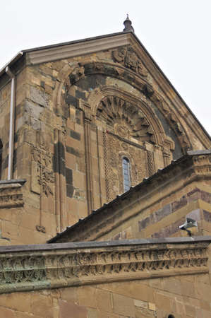 Exterior of ancient capital of Georgia - Mcxeta - Sveticxoveli castle-cathedral, one of the symbols of Georgia の写真素材