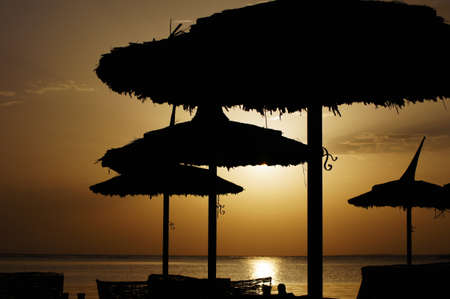 Sunrise over the Red sea egyptian coastの写真素材