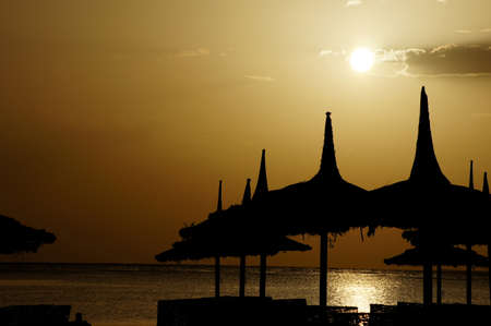Sunrise over the Red sea egyptian coastの写真素材
