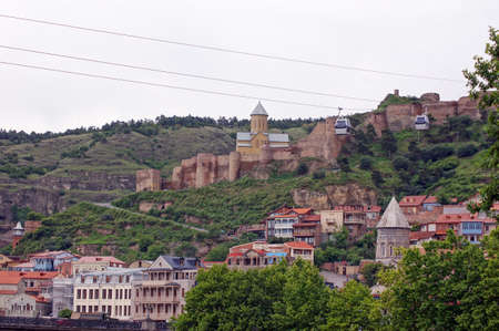 Traditional carving balconies of Tbilisi, Kalaubani areaの写真素材