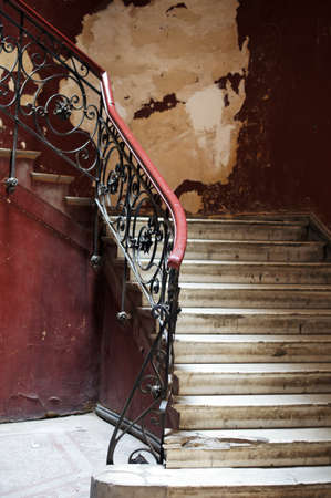 Old staircase in Tbilisi houses of 18-19 centuries, Republic of Georgiaの写真素材