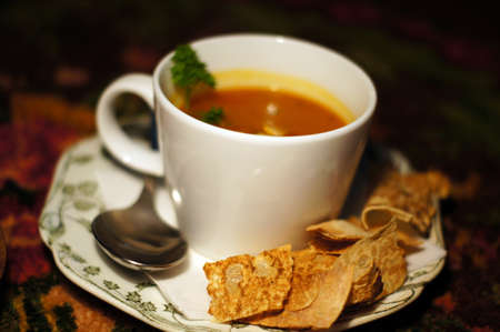 Close up of ukrainian borsch dishの写真素材