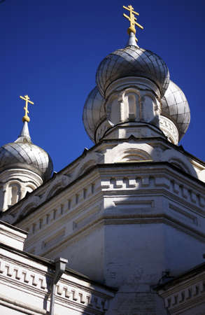 Domes and detaild of exterior of the Blue monastery in Tbilisi, Republic of Georgiaの写真素材