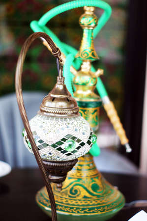 Closeup of mosaic lamp in arabic styleの写真素材