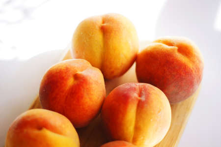 Closeup of ripe juicy peaches