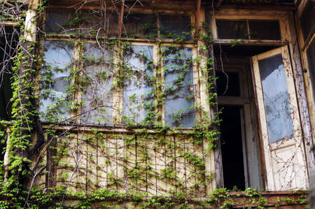Closeup of traditional wooden balconyの写真素材