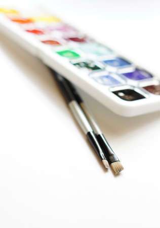 dirty used different watercolor backgroundの写真素材