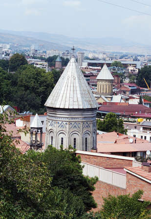 Churches and domes of Tbilisi, view to historical part of the capital of Republic of Georgia