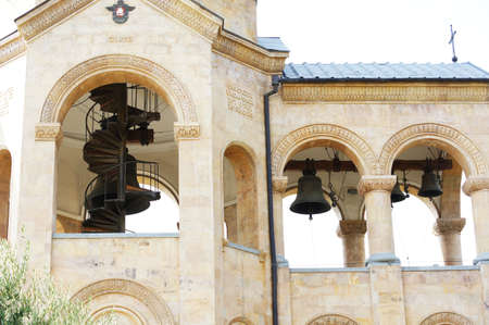 The biggest orthodox cathedral of Caucasus region - St. Trinity or Sameba cathedral in Tbilisi,...