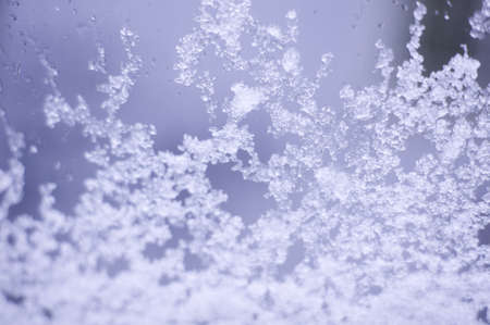 Ice painting on the glass - winter timeの写真素材