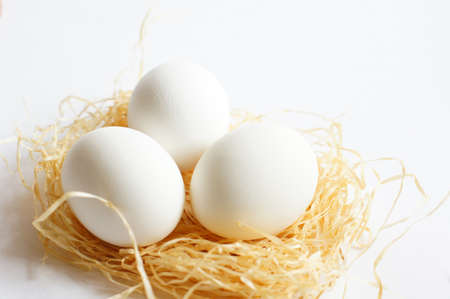 Closeup of traditional easter painted eggs