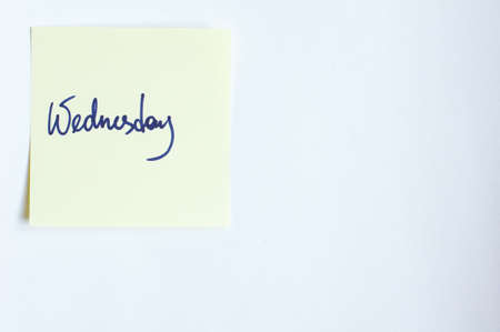 Stick paper with letters on white backgroundの写真素材