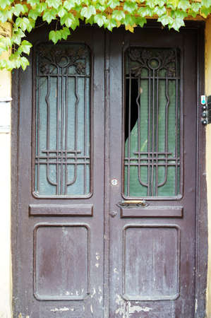 Art-Nouveau old door in Tbilisi Old town, Republic of Georgiaの写真素材