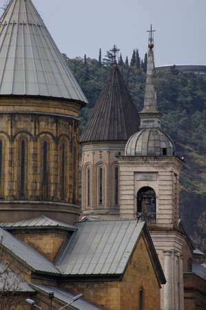 Churches and domes of Tbilisi, view to historical part of the capital of Republic of Georgia