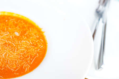 Tomato soup with cheeseの写真素材