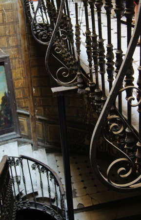 Entrance hall and staricase in old house in Tbilisi, Georgiaの写真素材