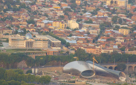 Night overview: Tbilisi city from the Saint mount (Mtatsminda)