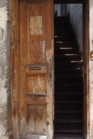 Old door in Old town of Tbilisi, capital city of Republic of Georgia, Caucasusの写真素材