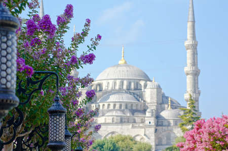 The most famous mosque of turkish city Instanbul - Blue mosque in Sultanakhmet areaの写真素材