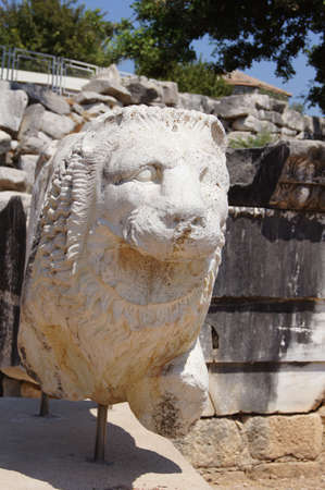 view of Temple of Apollo in antique city of Didyma, Turkeyの写真素材